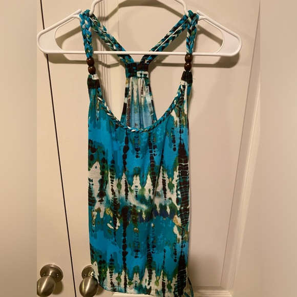 Maurices Tops - Maurice’s Multi Color Tank Top Braided Straps With Wood Beads Sz M